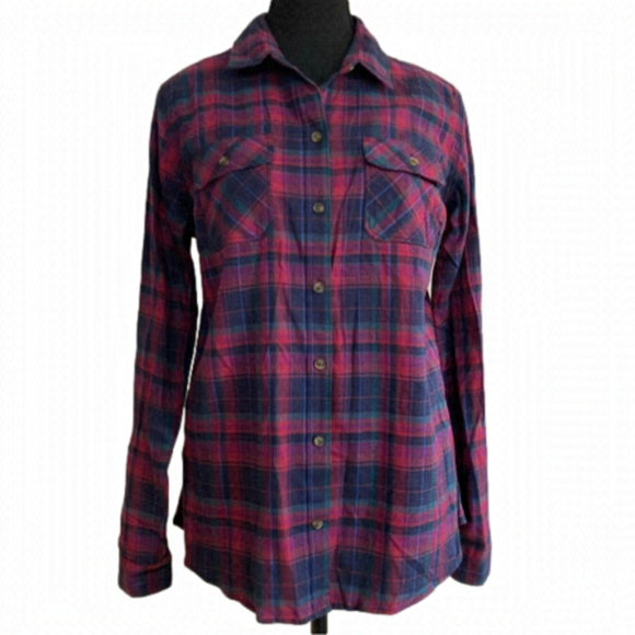 EDDIE Bauer 100% cotton plaid button down shirt. Size M - Picture 1 of 8
